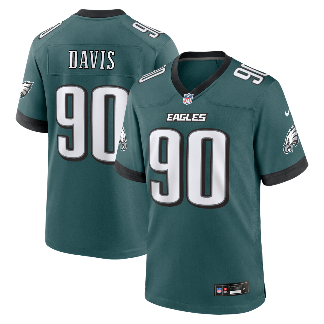 Davis Philadelphia Eagles Alternate Game Jersey - Kelly Green