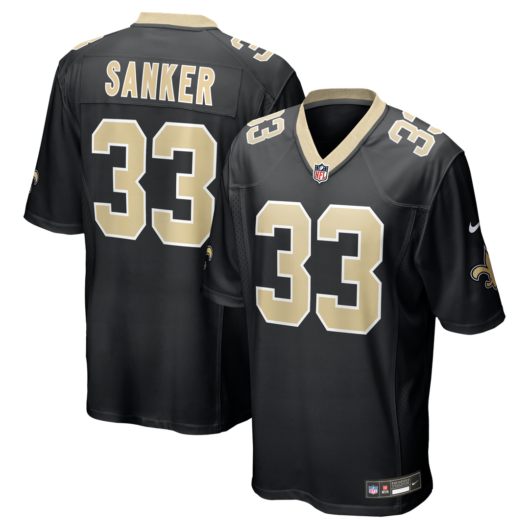 Jonas Sanker New Orleans Saints Team Game Jersey - Black