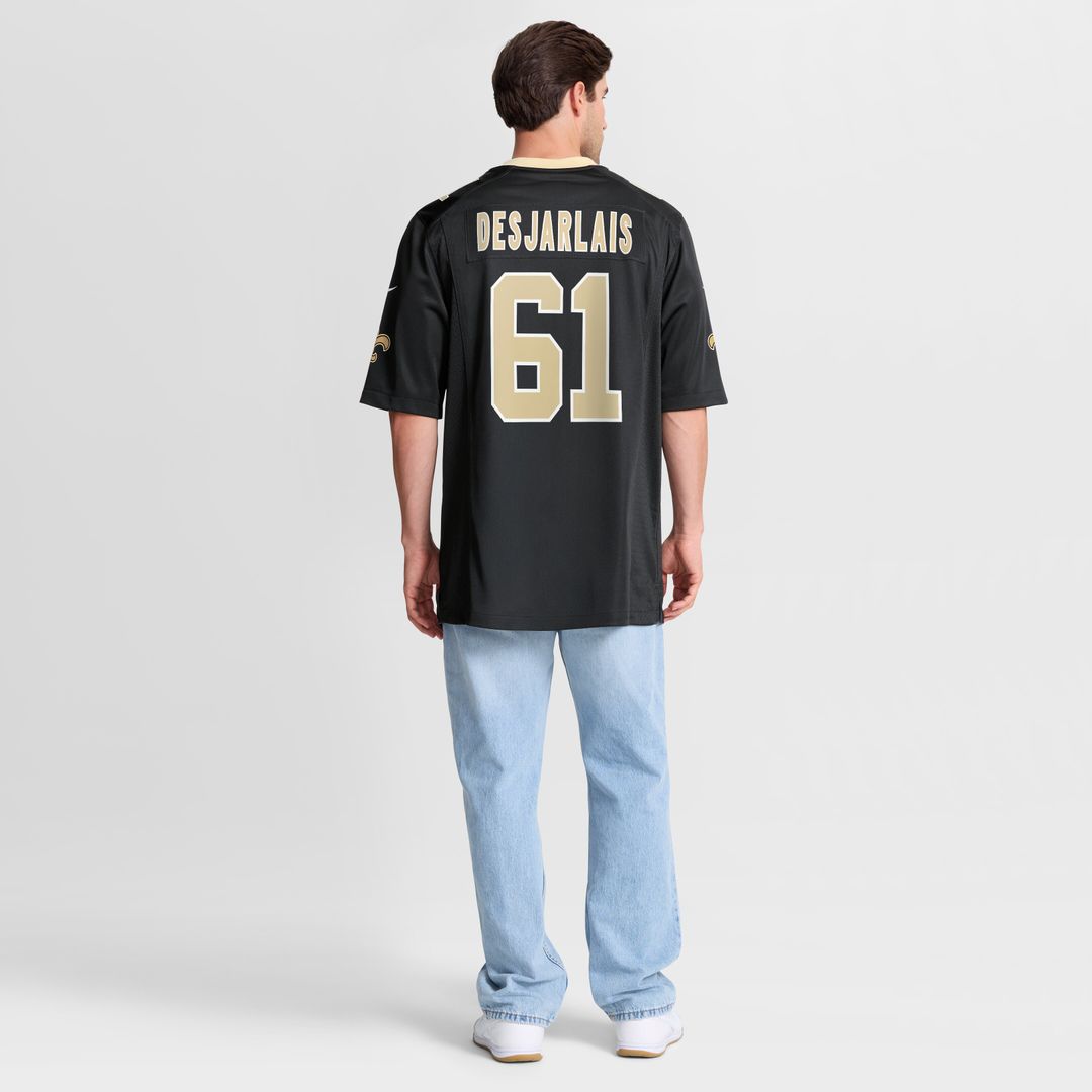 Drew Desjarlais New Orleans Saints Game Player Jersey - Black