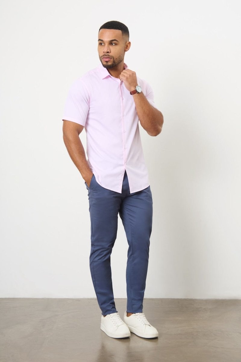 Short Sleeve Bamboo Shirt in Pink