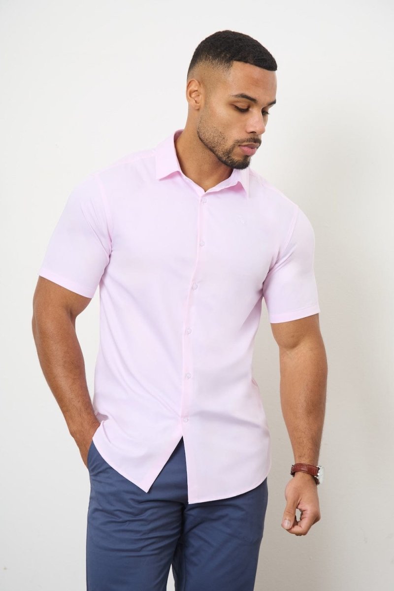 Short Sleeve Bamboo Shirt in Pink
