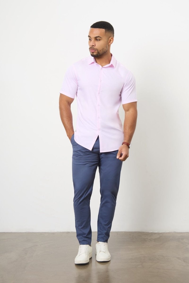 Short Sleeve Bamboo Shirt in Pink