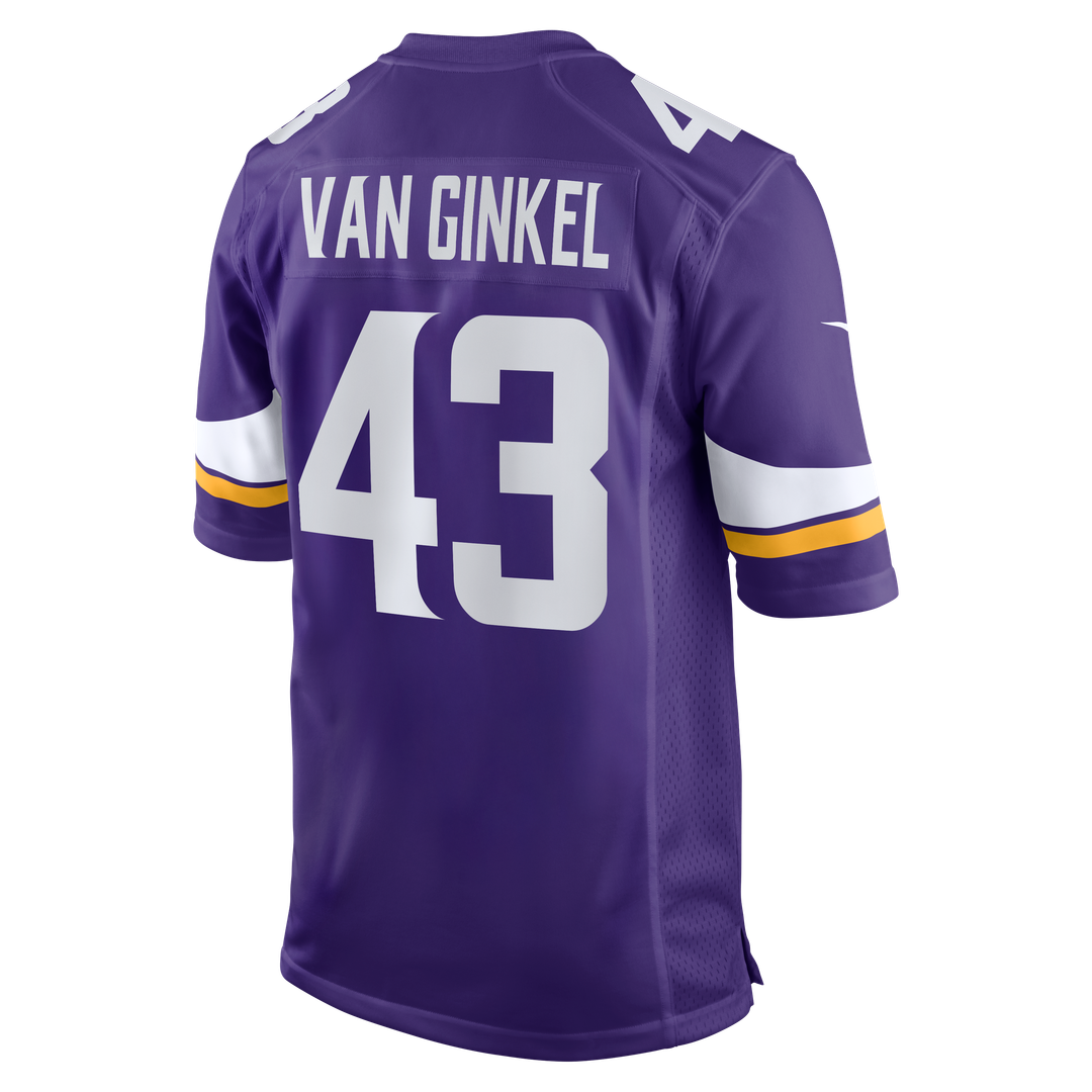 Andrew Van Ginkel Minnesota Vikings Team Game Jersey - Purple