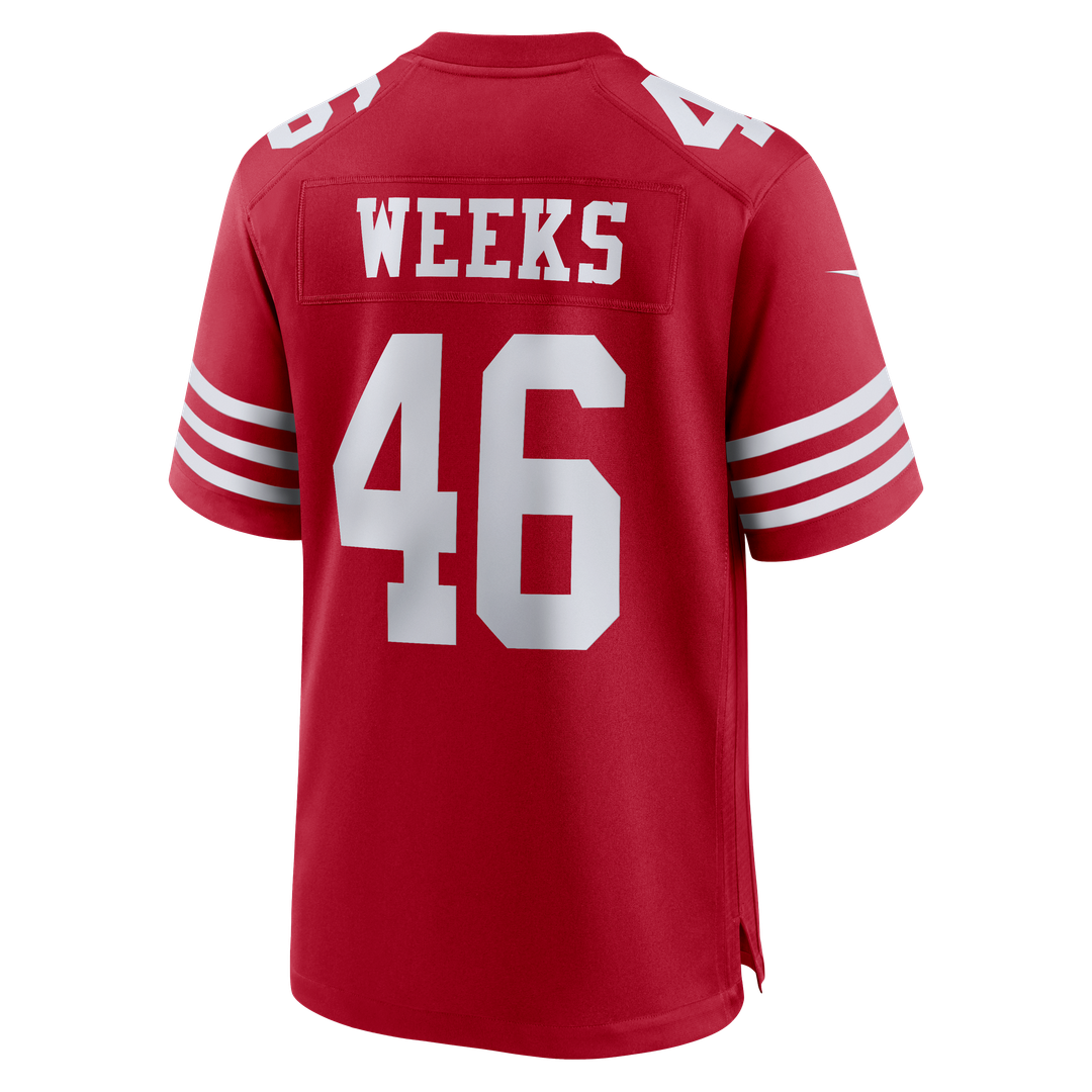 Jon Weeks San Francisco 49ers Team Game Jersey - Scarlet