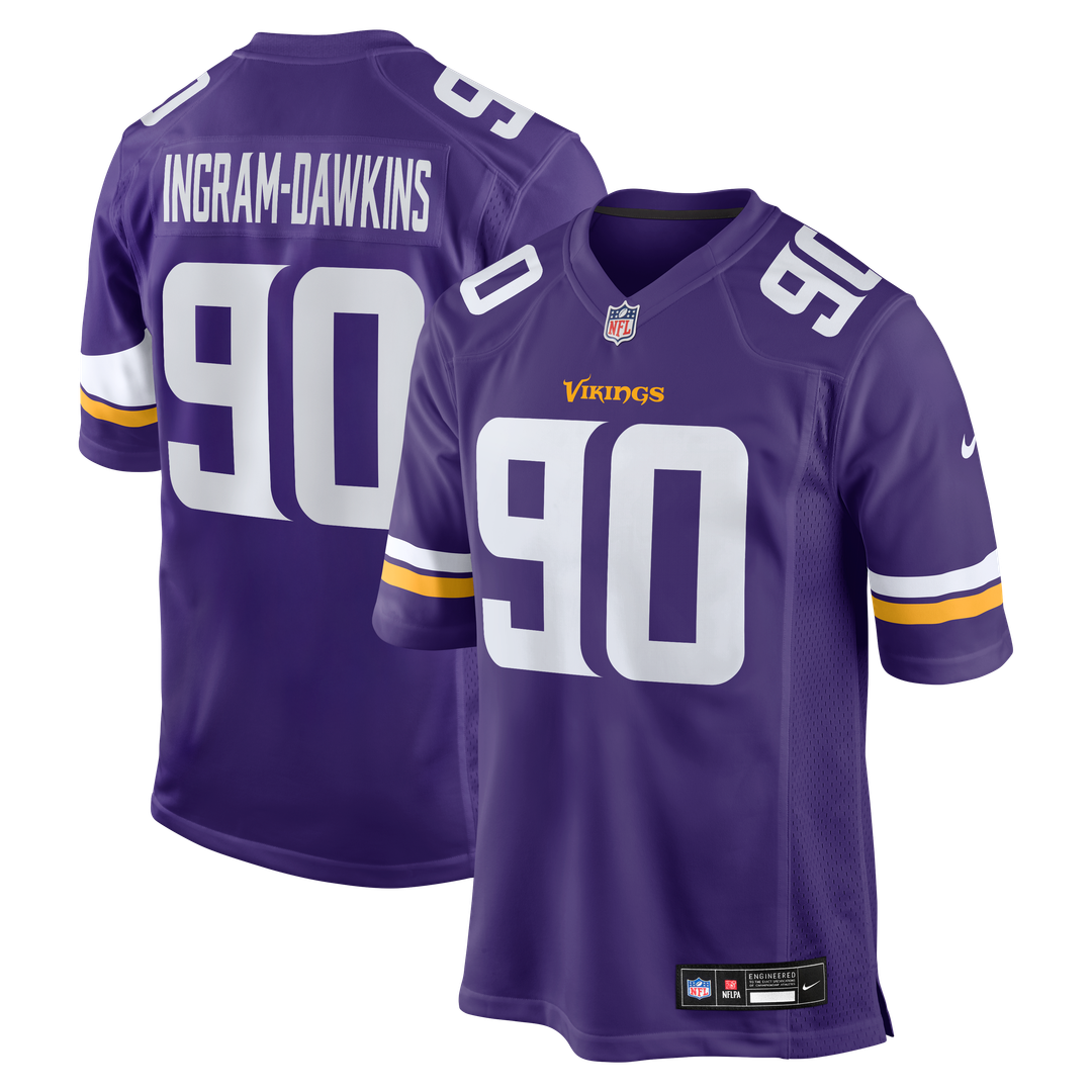 Tyrion Ingram-Dawkins Minnesota Vikings Team Game Jersey - Purple