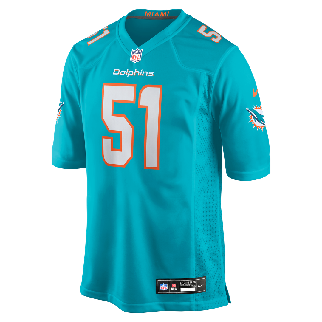David Long Jr. Miami Dolphins Game Jersey - Aqua