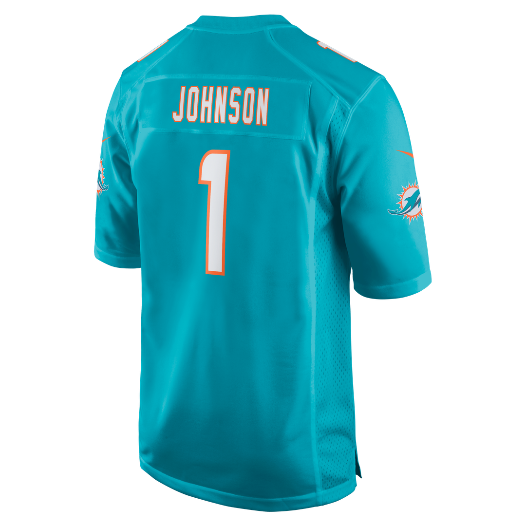 Chris Johnson Miami Dolphins 2026 NFL Draft First Round Pick No. 27 Team Game Jersey - Aqua