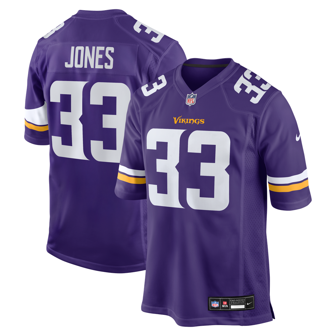 Aaron Jones Minnesota Vikings Game Player Jersey - Purple