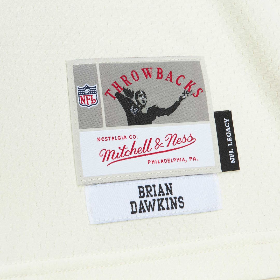 Brian Dawkins Philadelphia Eagles Chainstitch Legacy Jersey - Cream