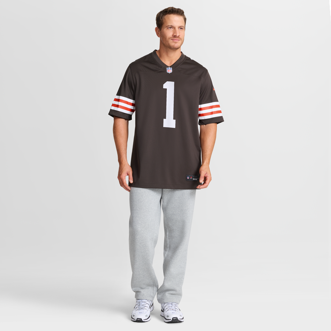 Number 1 Dad Cleveland Browns Game Jersey - Brown