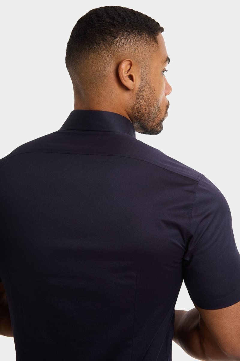 Athletic Fit Short Sleeve Signature Shirt in Navy