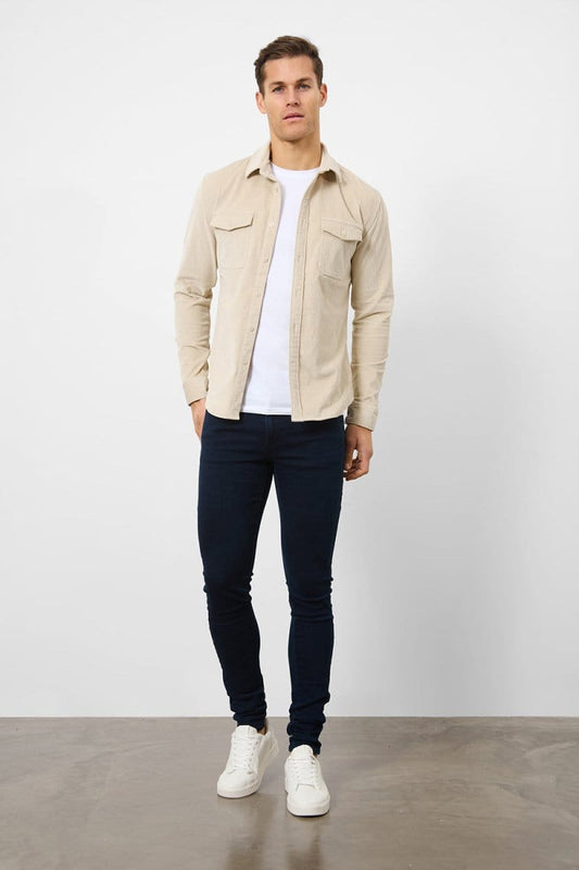 Cord Overshirt in Winter White
