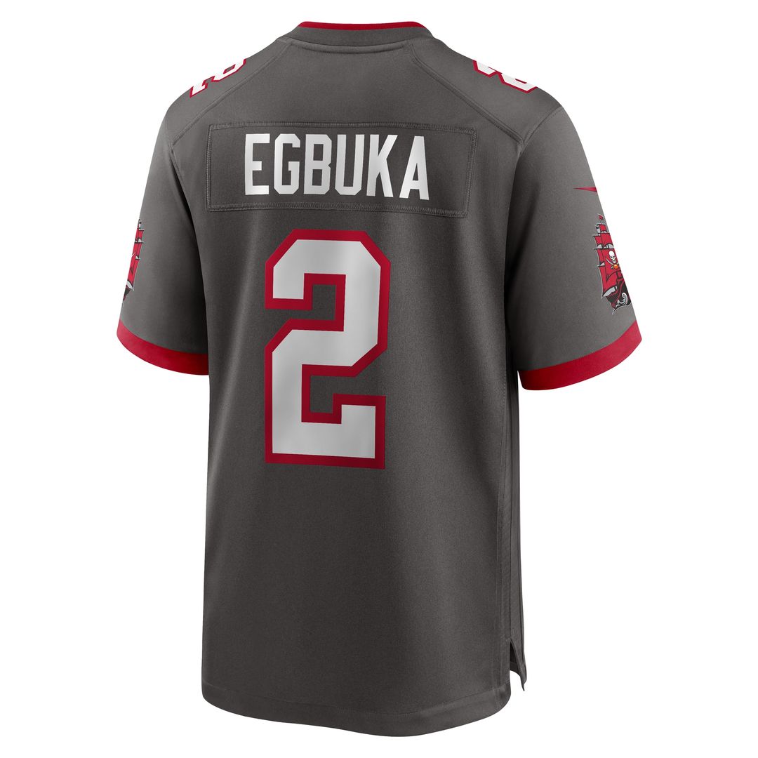 Emeka Egbuka Tampa Bay Buccaneers Alternate Game Player Jersey - Pewter