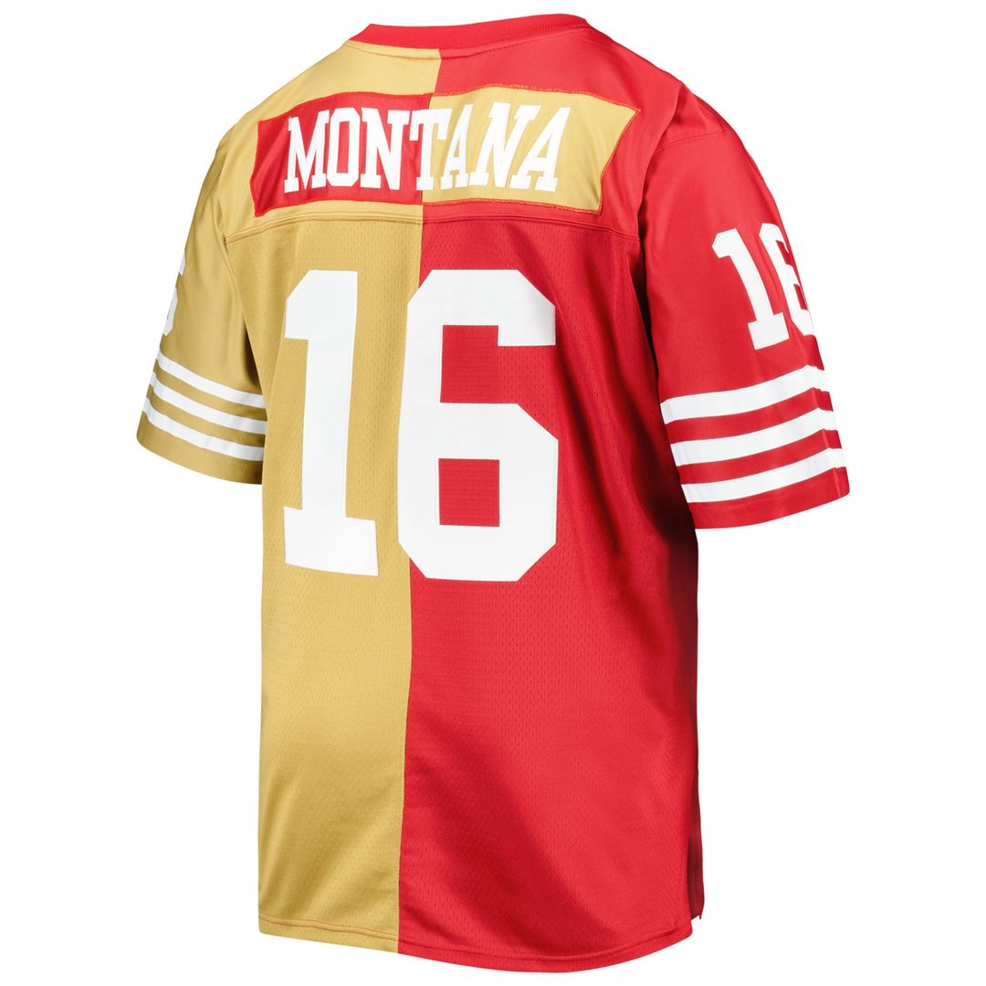 Joe Montana San Francisco 49ers Big & Tall Split Legacy Retired Player Replica Jersey - Scarlet/Gold