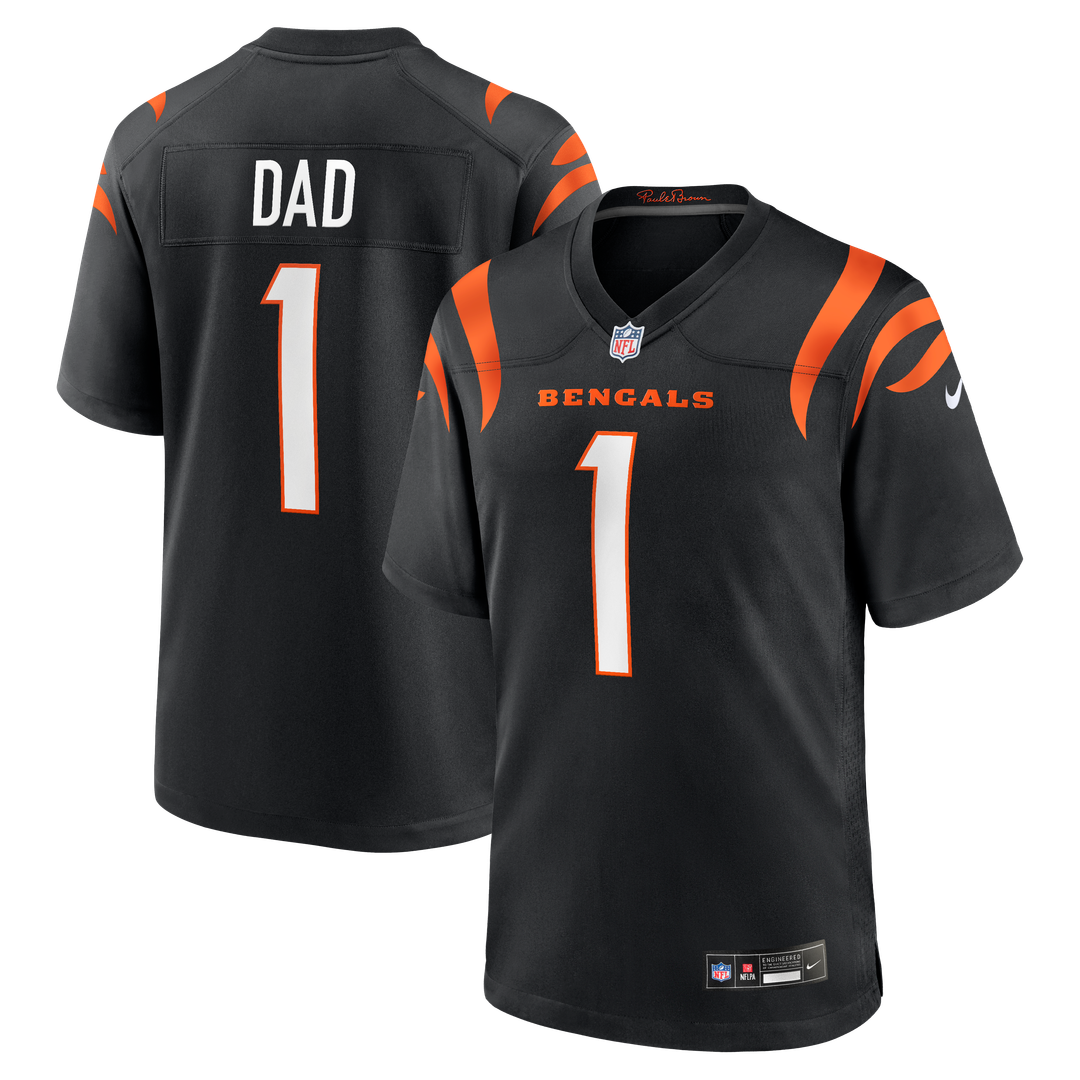 Number 1 Dad Cincinnati Bengals Game Jersey - Black