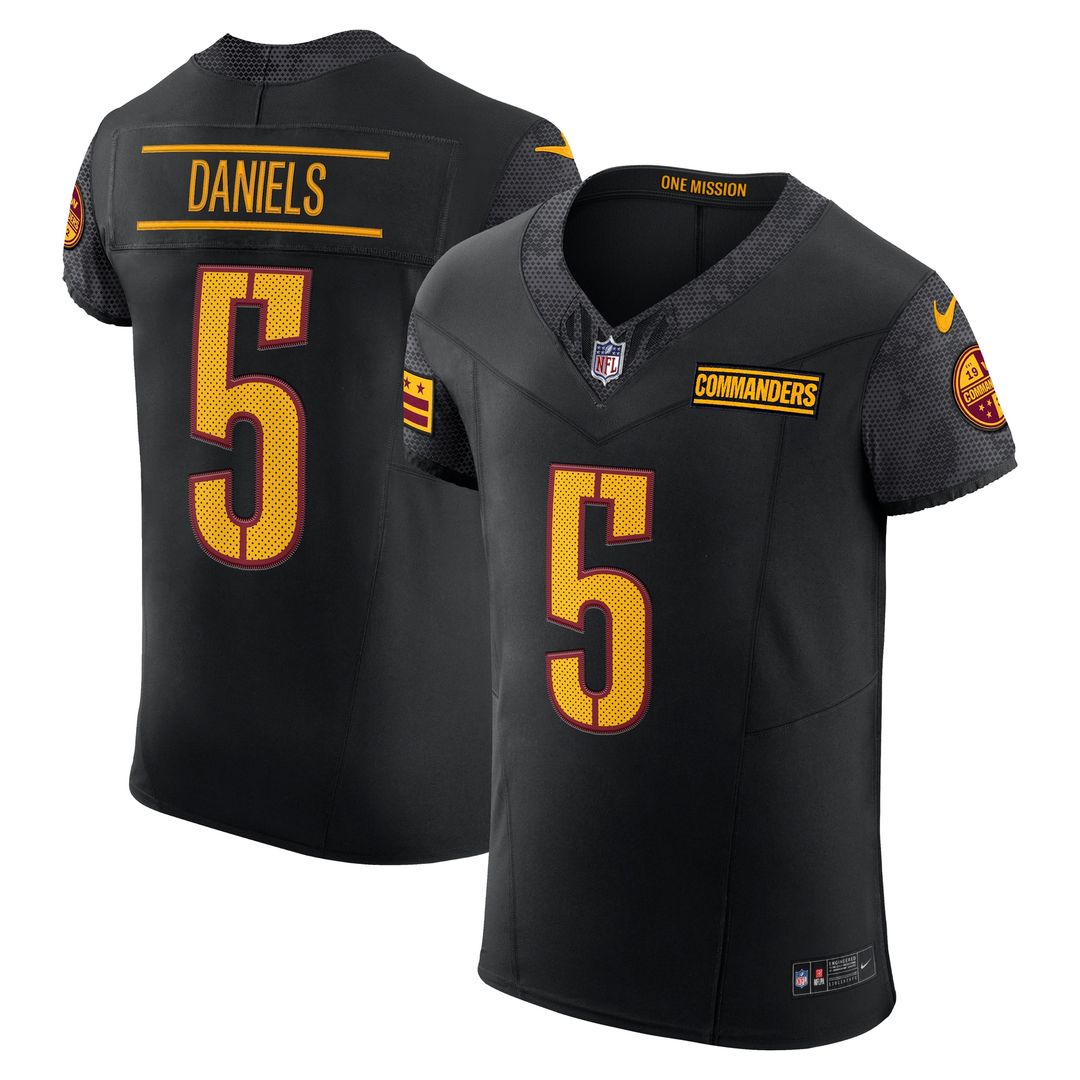 Jayden Daniels Washington Commanders Alternate Vapor F.U.S.E. Elite Jersey - Black