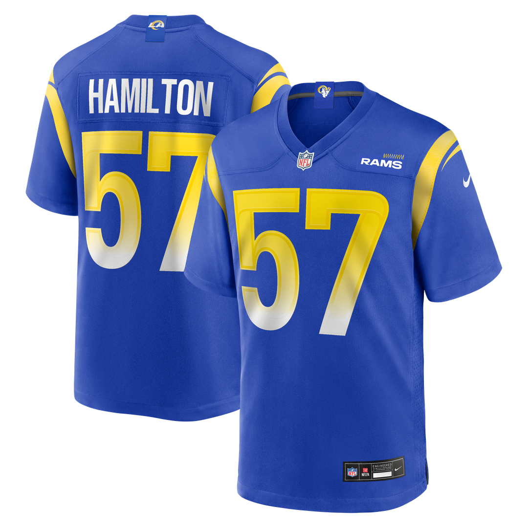 Ty Hamilton Los Angeles Rams Team Game Jersey - Royal