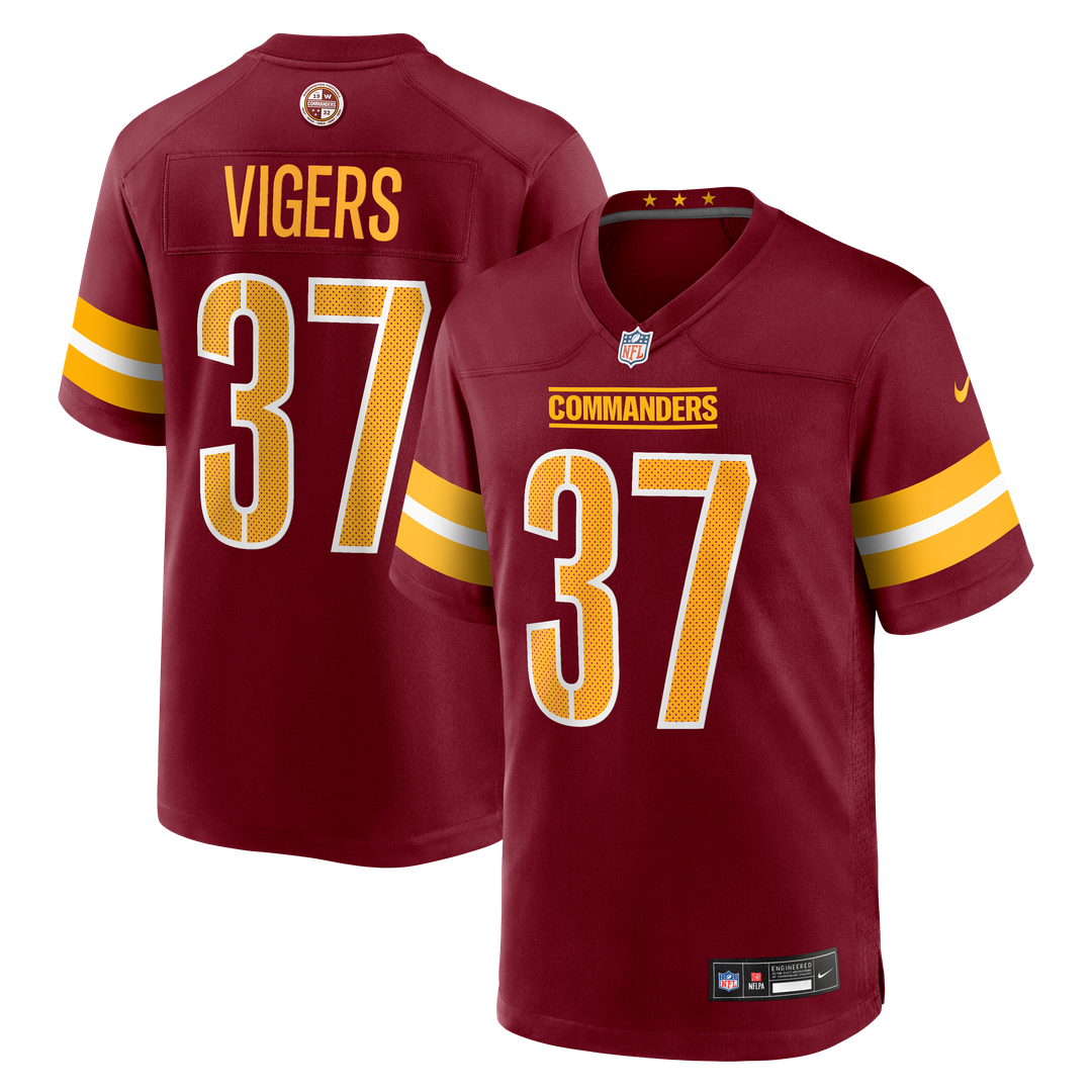 Car'lin Vigers Washington Commanders Team Game Jersey - Burgundy