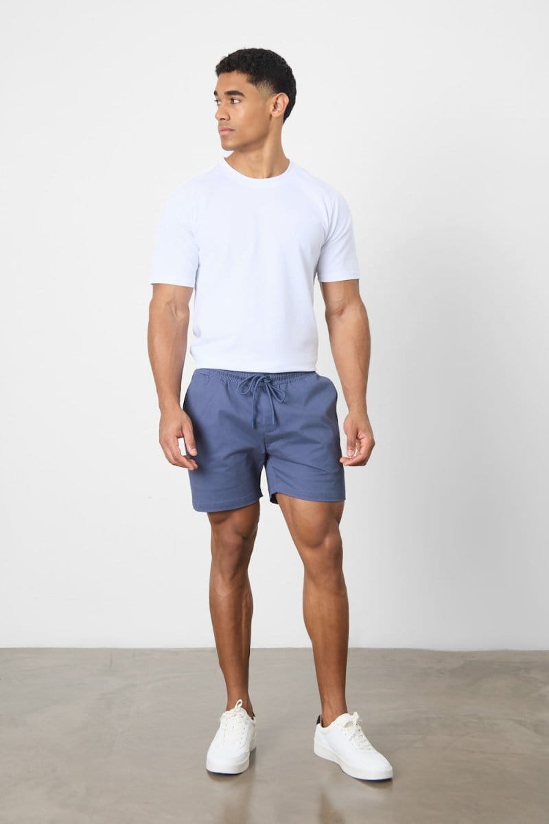 Athletic Fit Stretch Drawstring Chino Short 5" in Airforce