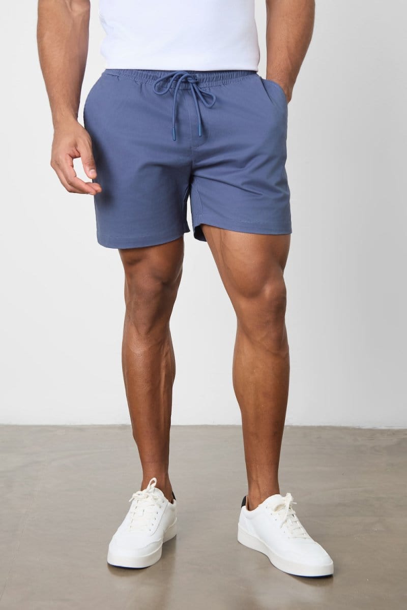 Athletic Fit Stretch Drawstring Chino Short 5" in Airforce
