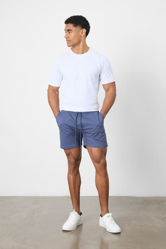 Athletic Fit Stretch Drawstring Chino Short 5" in Airforce