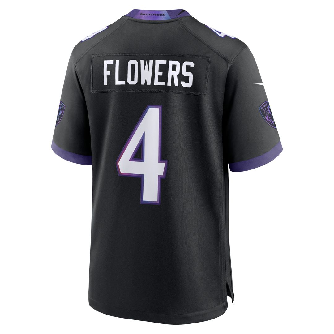 Zay Flowers Baltimore Ravens Alternate Game Jersey - Black