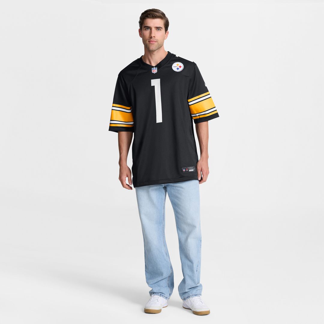 Number 1 Dad Pittsburgh Steelers Game Jersey - Black