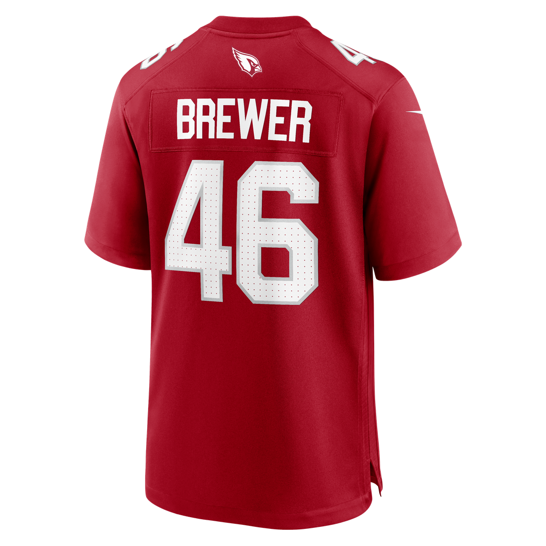 Aaron Brewer Arizona Cardinals Team Game Jersey - Cardinal