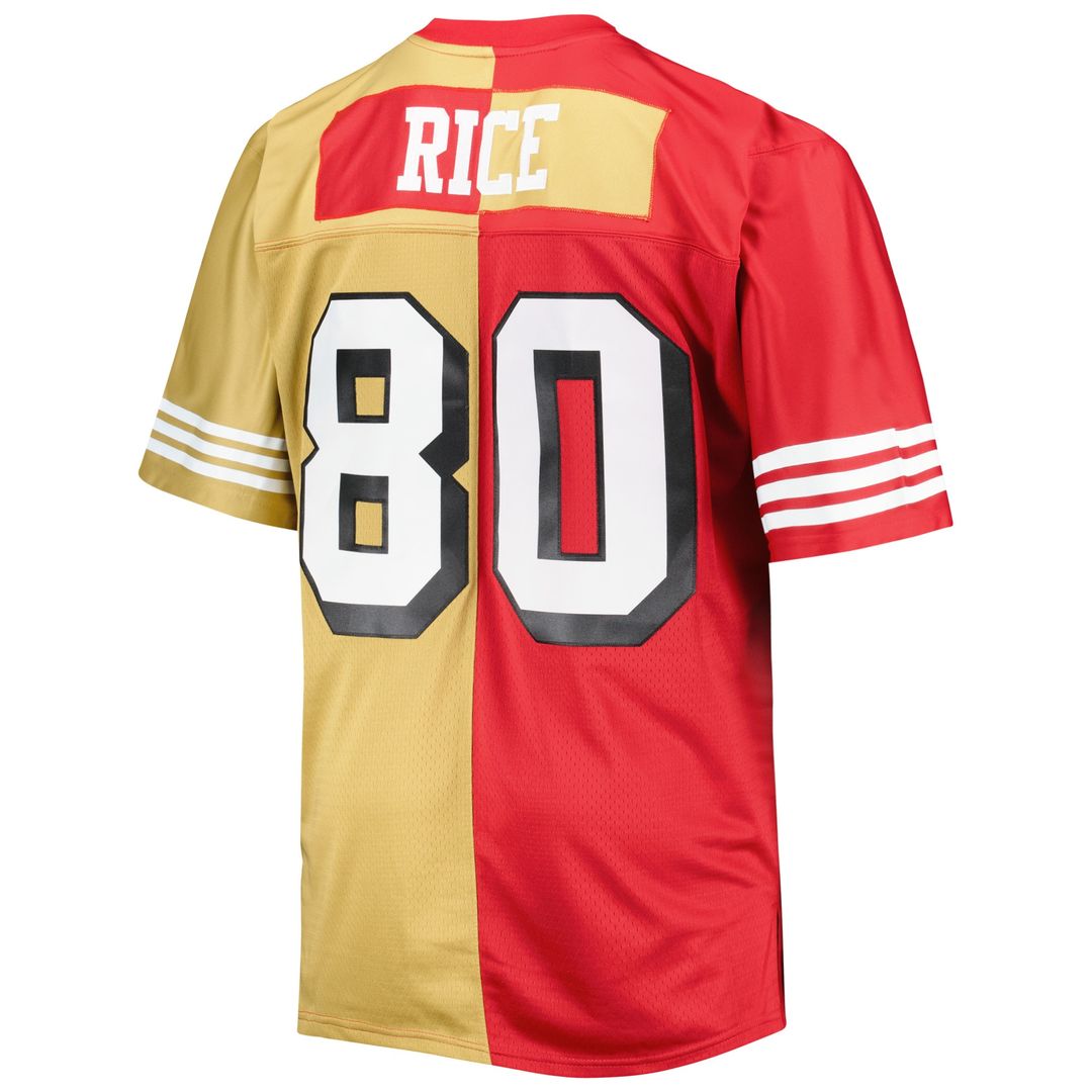Jerry Rice San Francisco 49ers Big & Tall Split Legacy Retired Player Replica Jersey - Scarlet/Gold