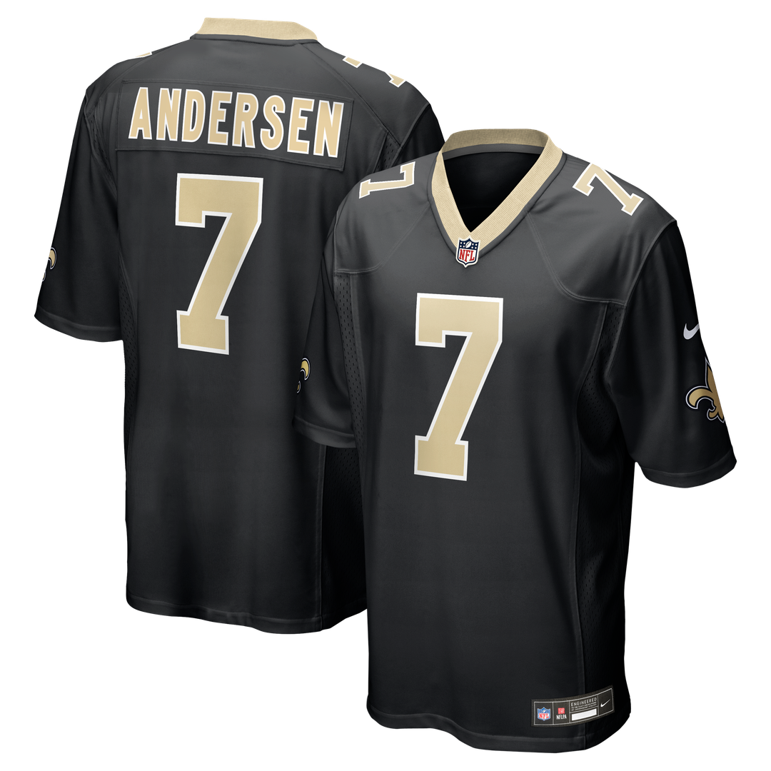 Morten Andersen New Orleans Saints Game Retired Player Jersey - Black