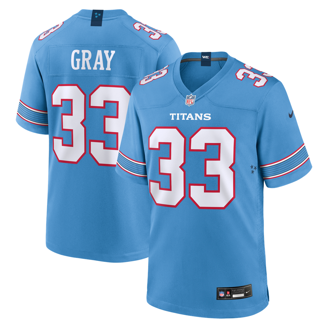 Cedric Gray Tennessee Titans Game Jersey - Light Blue