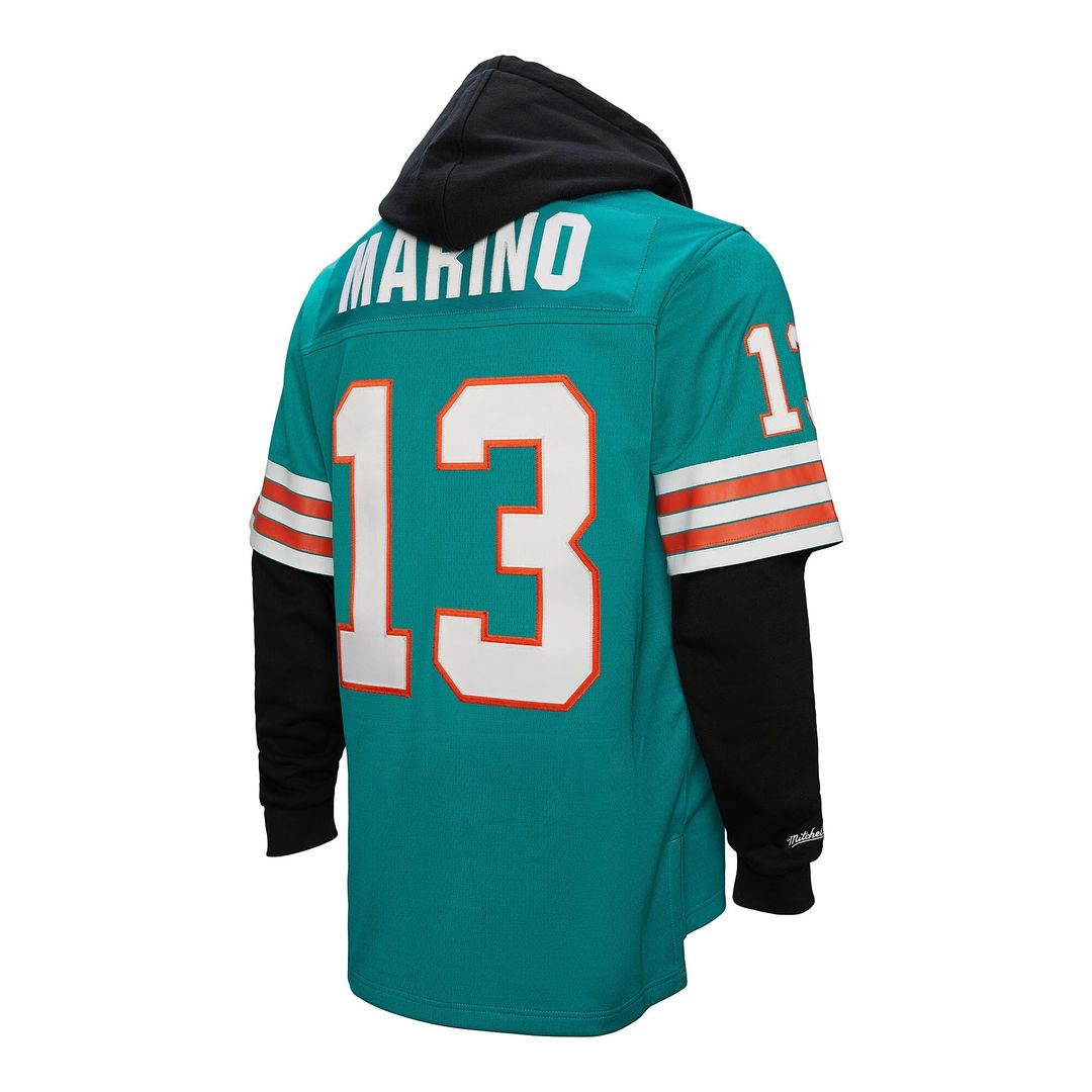 Dan Marino Miami Dolphins Player Name & Number Hoodie Legacy Jersey - Aqua