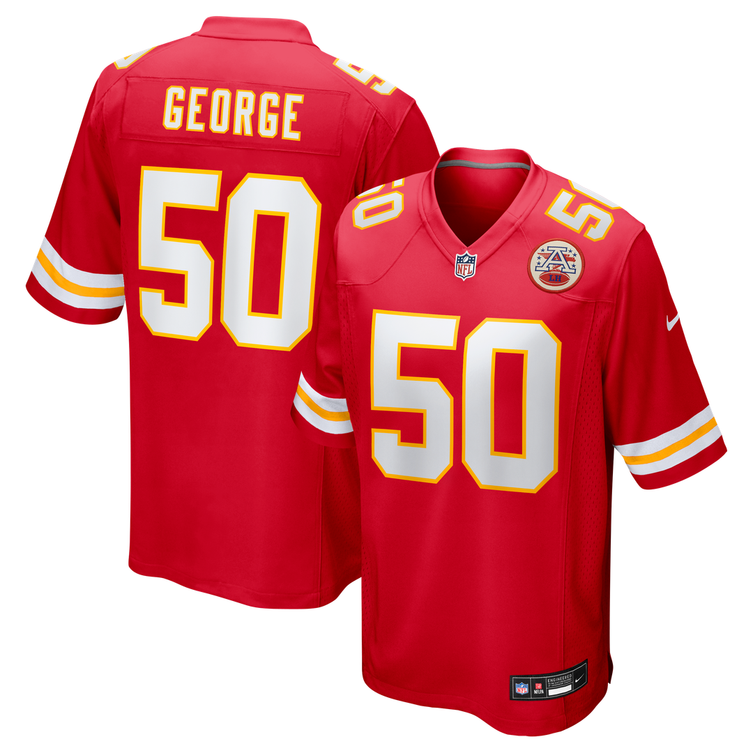 Brandon George Kansas City Chiefs Team Game Jersey - Red