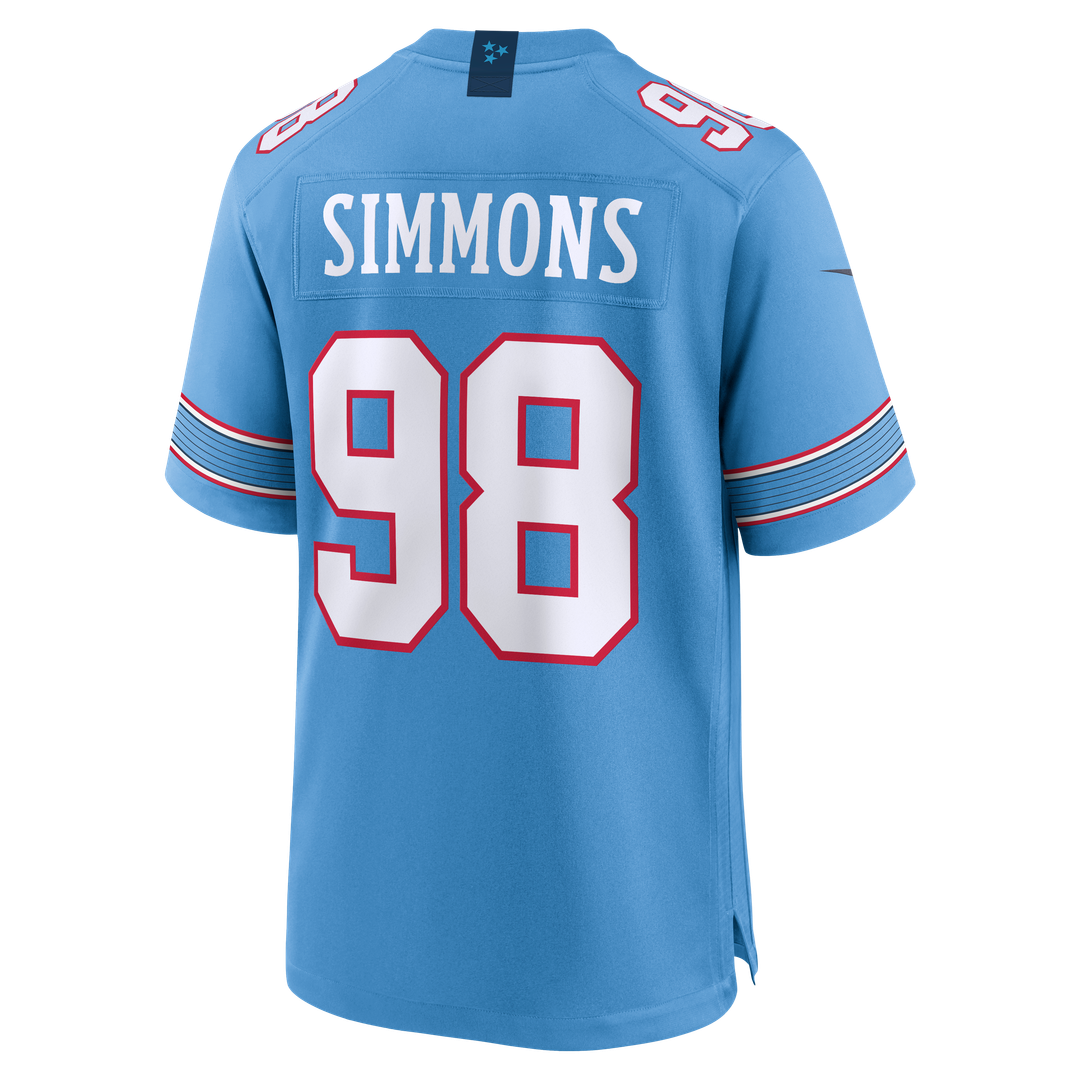 Jeffery Simmons Tennessee Titans Game Jersey - Light Blue