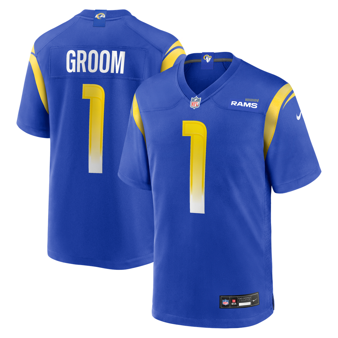 Number 1 Groom Los Angeles Rams Game Jersey - Royal