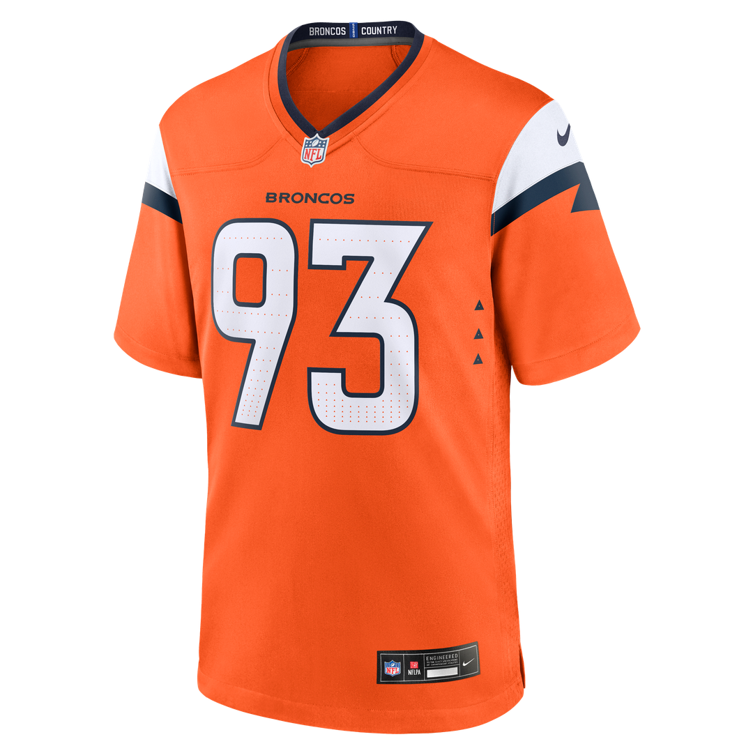 D.J. Jones Denver Broncos Team Game Jersey - Orange