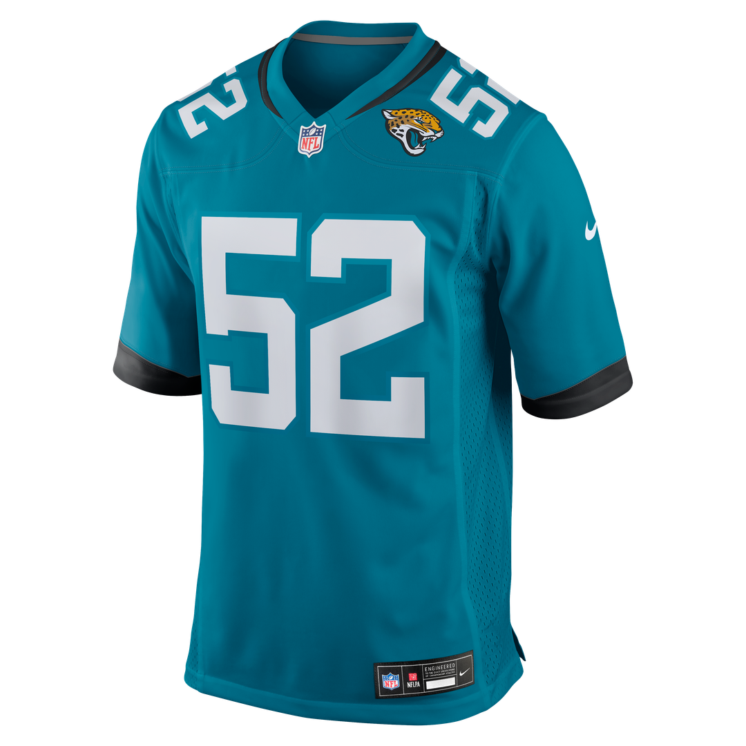 DaVon Hamilton Jacksonville Jaguars Game Jersey - Teal