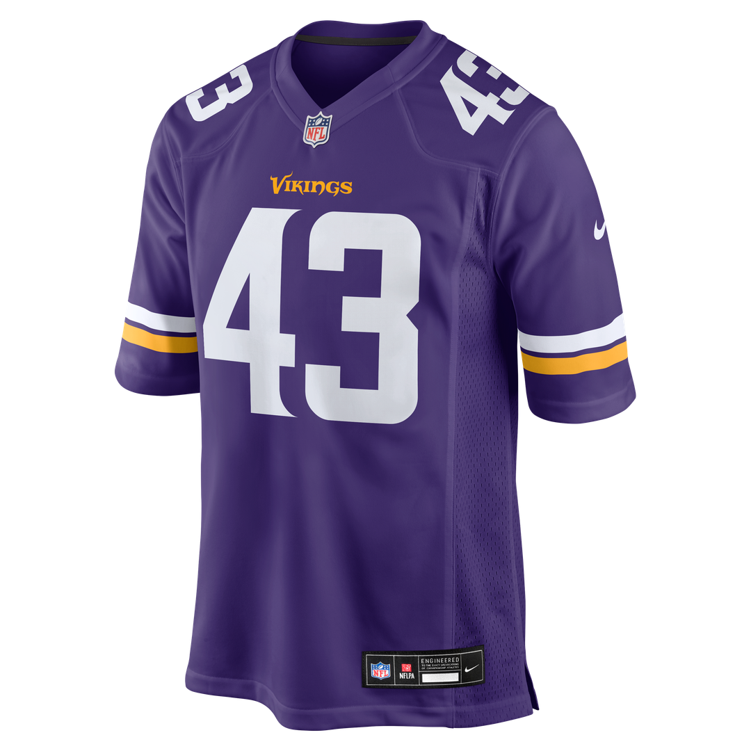Andrew Van Ginkel Minnesota Vikings Team Game Jersey - Purple