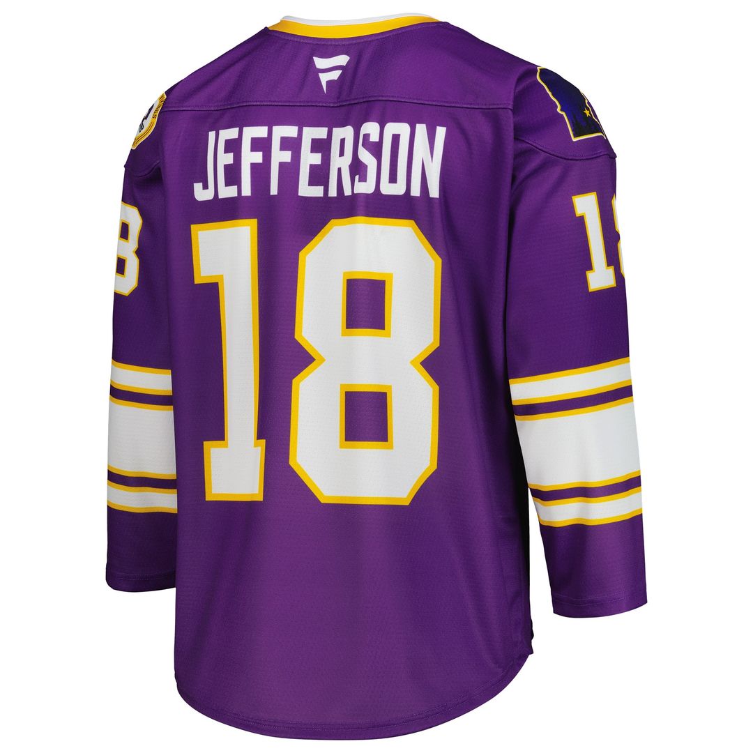 Justin Jefferson Minnesota Vikings Hockey Jersey - Purple