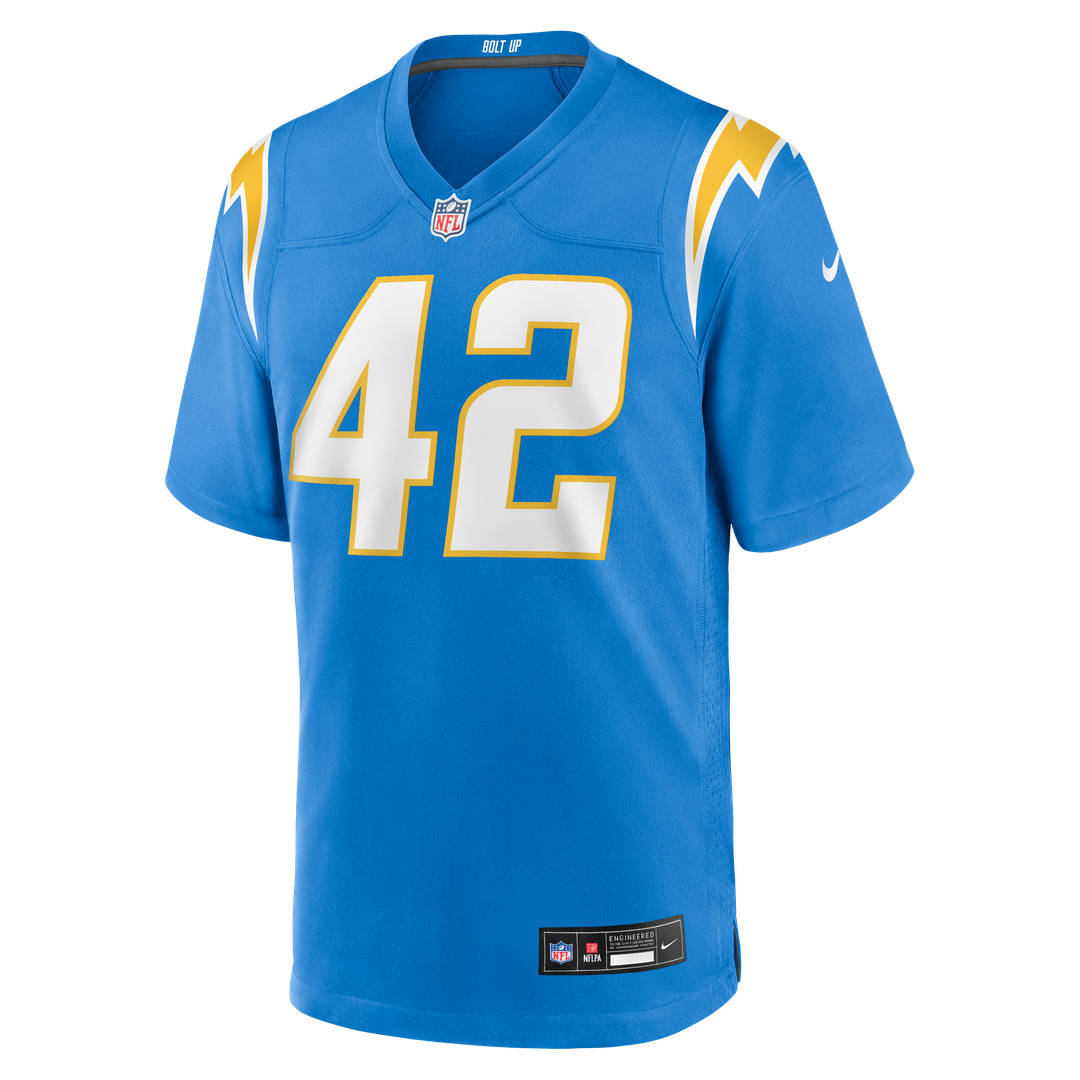 Tucker Fisk Los Angeles Chargers Team Game Jersey - Powder Blue