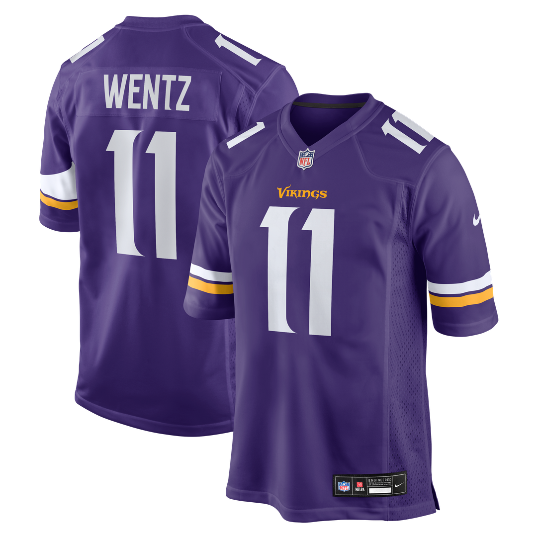 Carson Wentz Minnesota Vikings Team Game Jersey - Purple