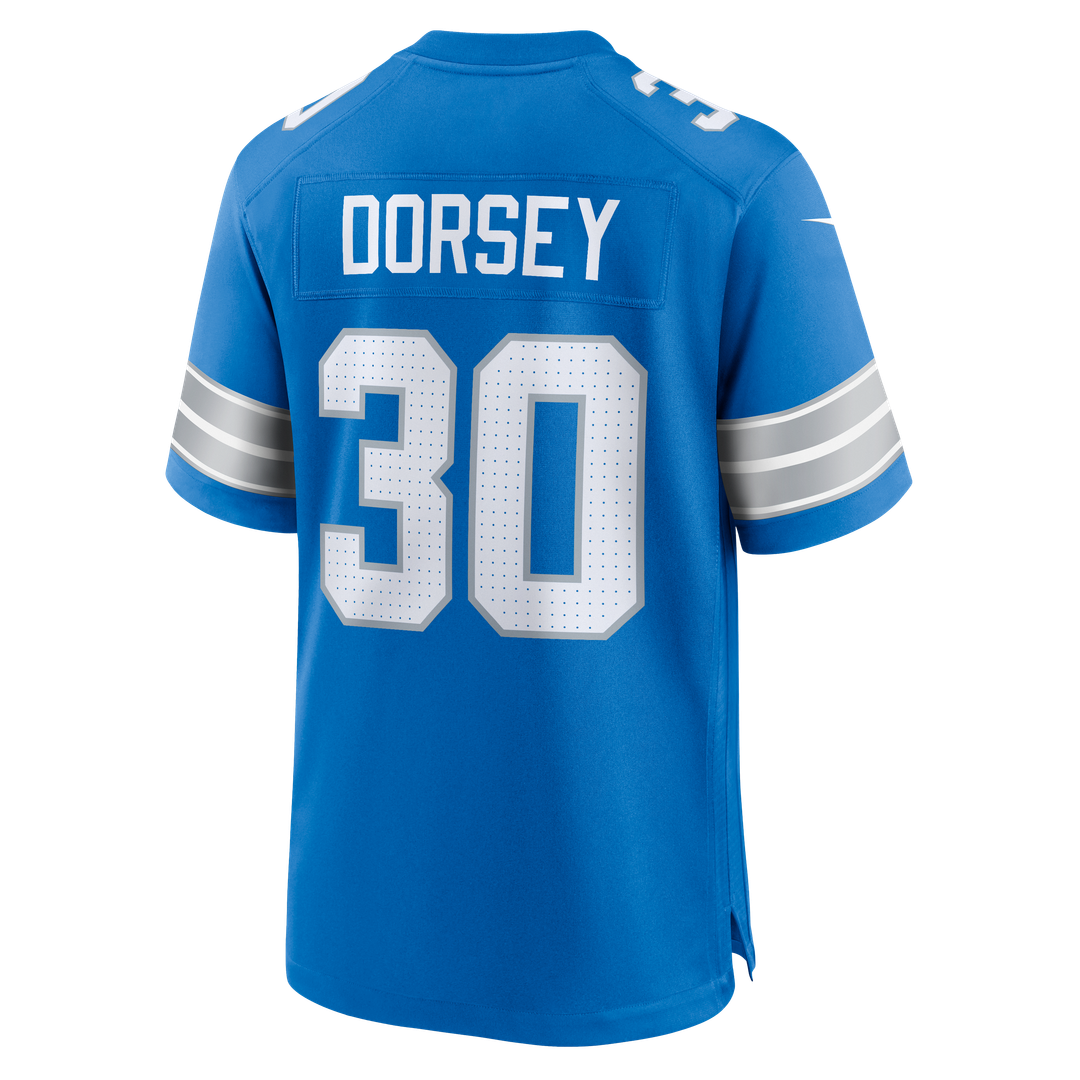 Khalil Dorsey Detroit Lions Team Game Jersey - Blue
