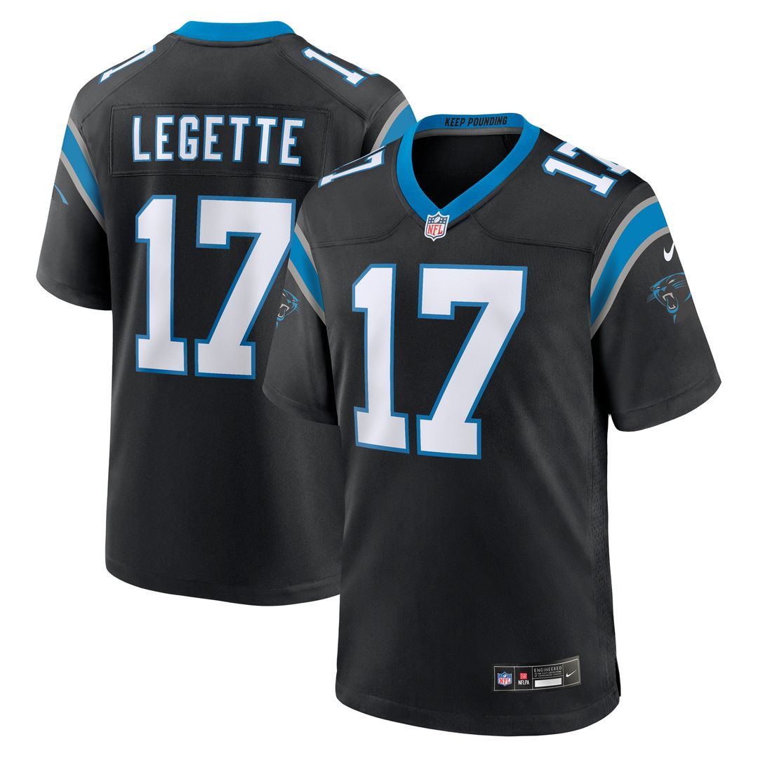 Xavier Legette Carolina Panthers Team Game Player Jersey - Black