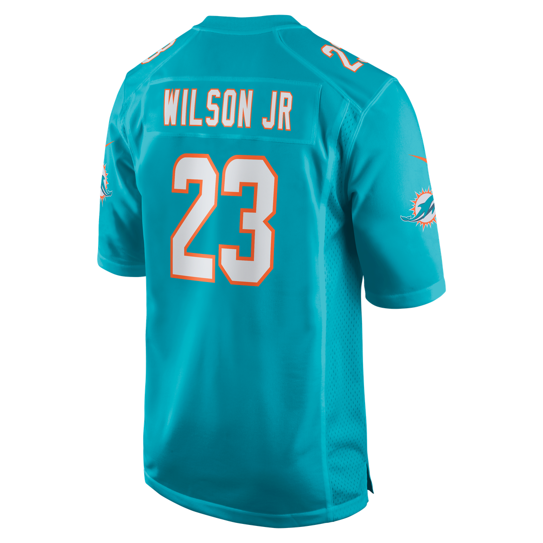 Jeff Wilson Jr. Miami Dolphins Game Player Jersey - Aqua