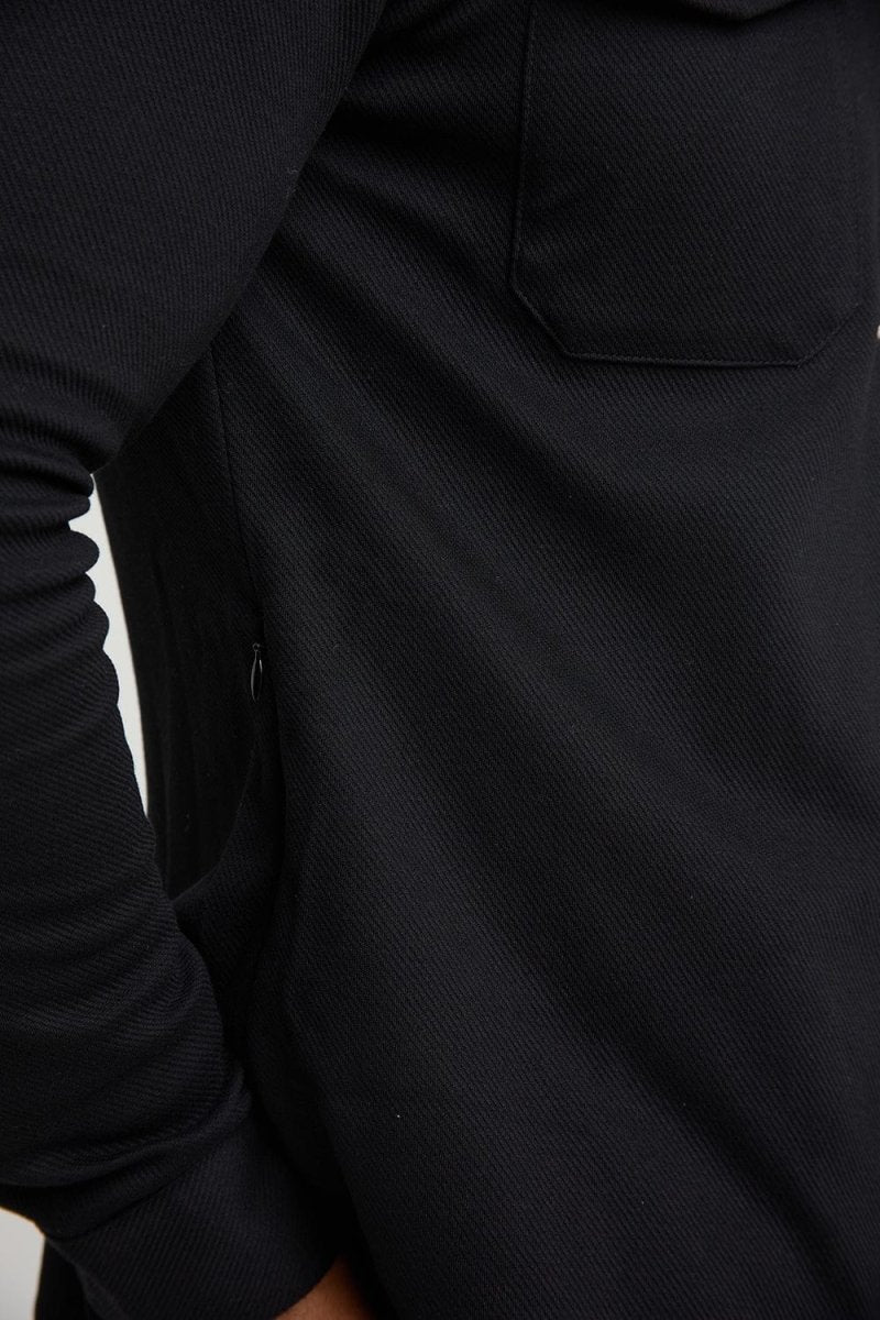 Twill Jersey Overshirt in Black